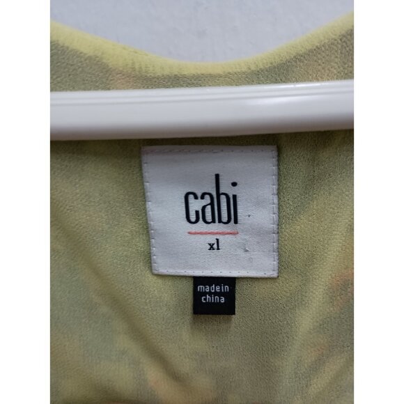CAbi Womens Positano Layered BOHO Top XL Purple Yellow Floral Sleeveless  #5041 - Picture 4 of 8
